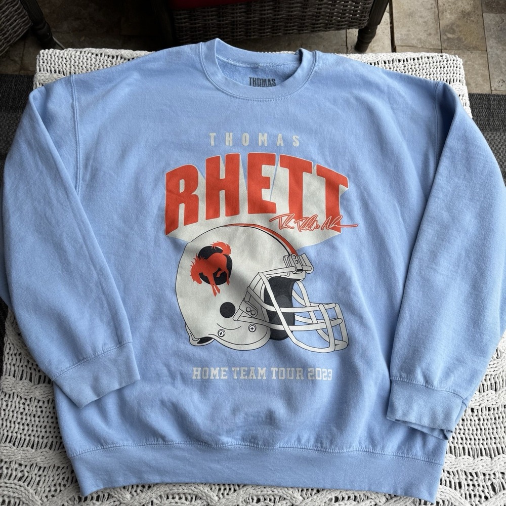 Thomas Rhett Sweatshirt Mens‎ Home Team Tour 2023 Long Sleeve Blue